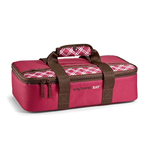 Rachael Ray Lasagna Lugger Reusable Insulated Casserole Carrier Keeps Food Hot or Cold for Hours Perfect for Lasagna Pan Casserole Dish Baking Dish  More Burgundy