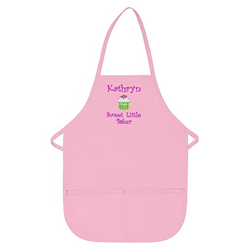 THE APRONPLACE Personalized Embroidered Sweet Little Baker Add A Name Child Apron  Toddlers  Kids Sizes  Very Cute  Great Gift