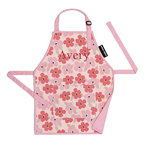 Urban Infant Personalized Little Helper Kids Apron  Pocket and Adjustable Strap  Cooking Baking Crafts Art Gardening  Toddler Children Boys and Girls  Machine Washable  Poppies