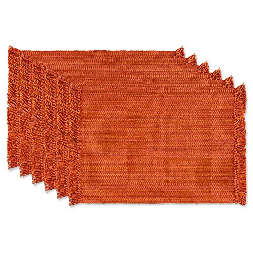 DII Variegated Tabletop Collection Placemat Set3x19 Burnt Orange 6 Piece