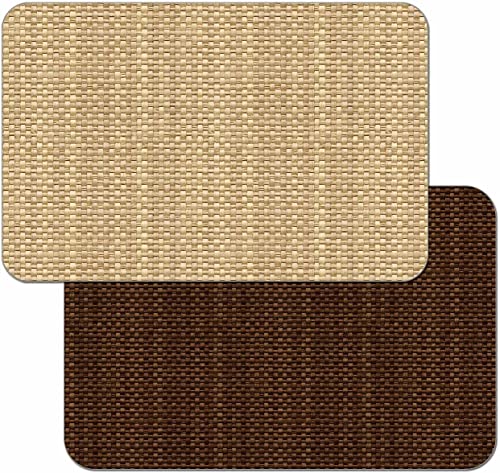 CounterArt Natural Basket Weave Design Reversible Easy Care Plastic Placemat Set of 2 Made in The USA