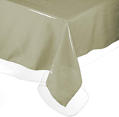 DecorRack 60x120 Oblong Tablecloth Protector Crystal Clear Vinyl Durable HeavyDuty Plastic Table Cover Protector Pad DoubleStitched Edges Transparent Table Top Cover (1 Pack)