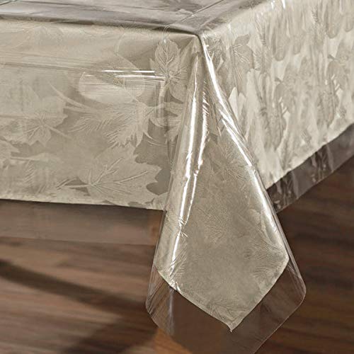 sancua Clear Plastic 100 Waterproof Tablecloth  54 x 78 Inch  Vinyl PVC Rectangle Table Cloth Protector Oil Spill Proof Wipe Clean Table Cover for Dining Table Parties  Camping Crystal Clear