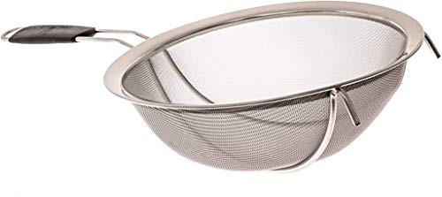 LiveFresh Large Stainless Steel Fine Mesh Strainer with Reinforced Frame and Sturdy Rubber Handle Grip  Designed for Chefs and Commercial Kitchens  Perfect for Your Home  9 Inch  23 cm Diameter