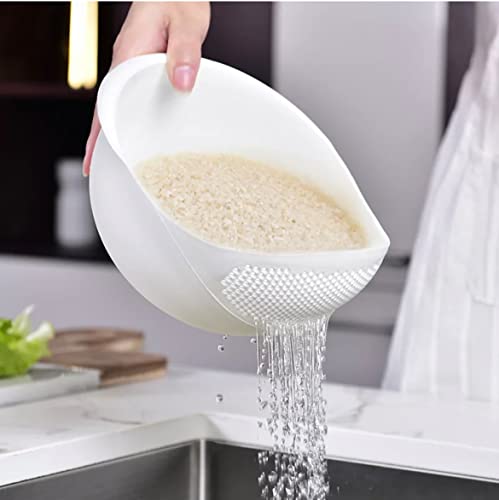 SMART BRANDS  Multipurpose Kitchen Colander and Strainer  Rice Sieve Wash  Essential Strainer for rice grains beans and Fruits  Strainer Basket for Kitchen (White)