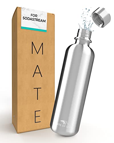 MATE OF STEEL Compatible with SodaStream Aqua Fizz Fizzi  Art  25oz Bottle  Dishwasher Safe  LeakProof Metal Drinking Bottle  Stainless Steel Soda Bottles  Replacement Bottles