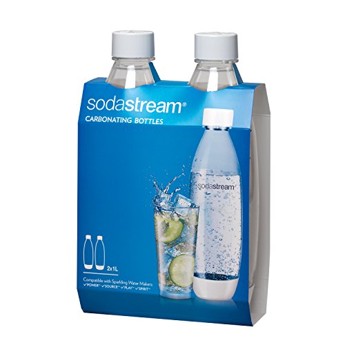 SodaStream White 1L Slim Carbonating Bottles Twin Pack Pack of 2