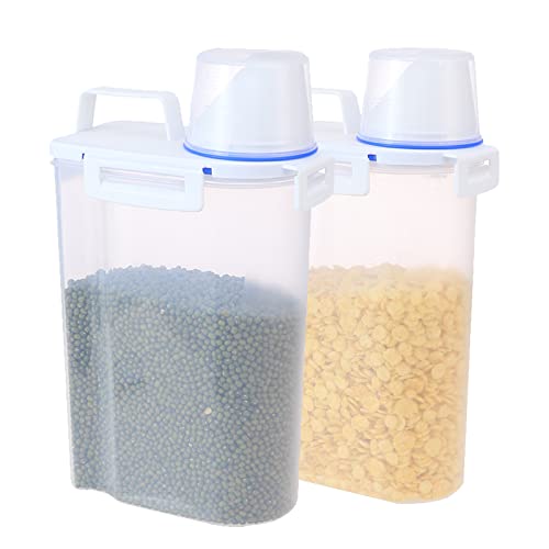 2Pack Food Storage Containers with Lids Airtight and Measuring Cup for FlourSugarGrainRice  Baking SupplyAirtight Kitchen  Pantry Bulk Food Storage for Kitchen OrganizationClear 25L