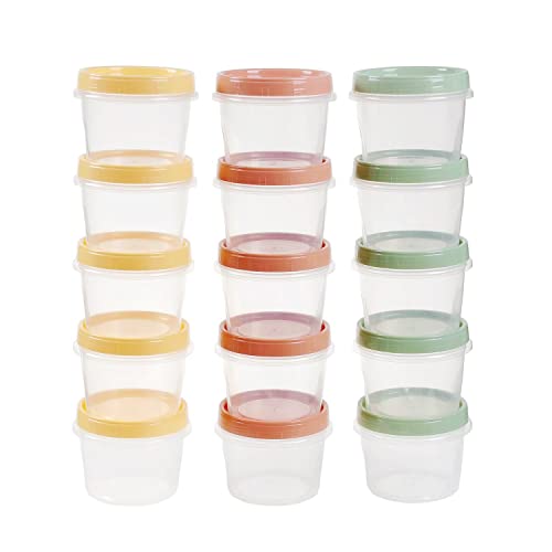 Twist Top Deli Containers 16 Oz 15 Pack Screw Top Containers for Food Storage with Twist Lock Seal Lid Stackable Reusable Round Twist Cap Plastic Container for Food Soup YellowGreenRed Ocher