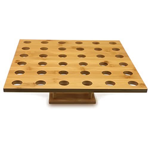 Gere Bamboo Food Cone Stand Sushi Hand Roll Display Stand Holds up to 36 Cones Ice Cream Cone Holder for Restaurants Catered Events and Buffets