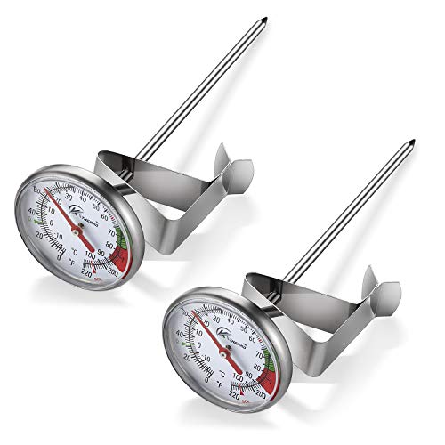 KT THERMO Instand Read 2Inch Dial Thermometer（2Pack） Best for The Coffee DrinksChocolate Milk Foam