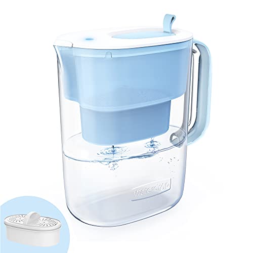 Waterdrop 200Gallon LongLife 10Cup Water Filter Pitcher with 1 Filter NSF Certified 5X Times Lifetime Reduces Fluoride Chlorine and More BPA Free Blue
