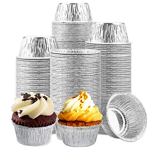 Aluminum Foil Ramekins Little Foil Cups 150 Pack Ramekins Muffin Cups Durable Quality Disposable Ramekins 4 oz Disposable Baking Cups for Cupcake TartPuddingAppetizer