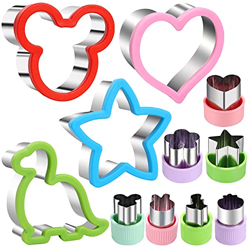 Sandwiches cookie Cutter set Mickey Mouse  Dinosaur  Heart  Star Shapes Sandwich Cutters Cookie Cutters Vegetable cuttersFood Grade Cookie Cutter Stamps Mold Decorate Food for Kids