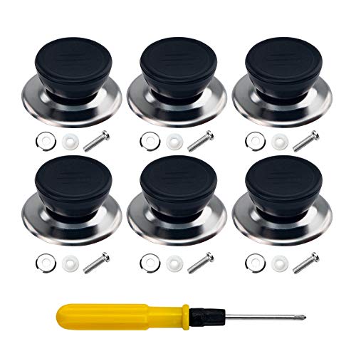 6PCS Pot Lid Knobs Universal Kitchen Cookware Replacement Pan Lid Holding Handles Pot Lid Cover Knob Handle Knobs Casserole Kettle Cover Glass Saucepan Crockpot Handle Replacement Set