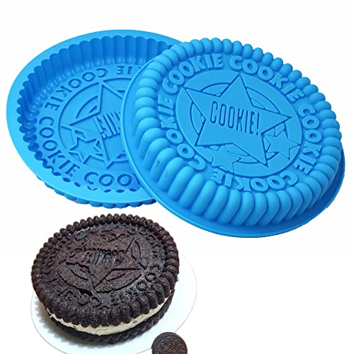 XHaibei 2 pcs Giant Sandwich Oreo Cookie Cake Pan 75inch Rock Star Baking Silicone Mold