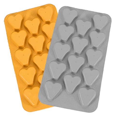 Chocolate Mold Tray Silicone Ice Cube Party maker perfect for DIY frozen ice pudding jelly candy (MIX Heart (2 Pack))