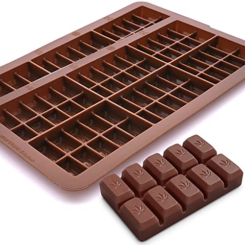 Small Leaf Chocolate Bar Silicone Candy Mold Trays 2 Pack