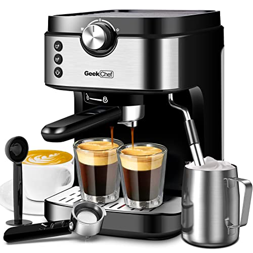 Espresso Machine Coffee Machine With Foaming Milk Frother Wand 15 Bar High Performance 1300W For Espresso Cappuccino Latte Machiato For Home Barista NoLeaking 900ml Removable Water Tank Coffee Maker
