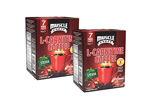 Muscle Cheff LCarnitine Coffee Sachets Vitamin B Sugar Free042 oz x 7 Pack (2 Box)