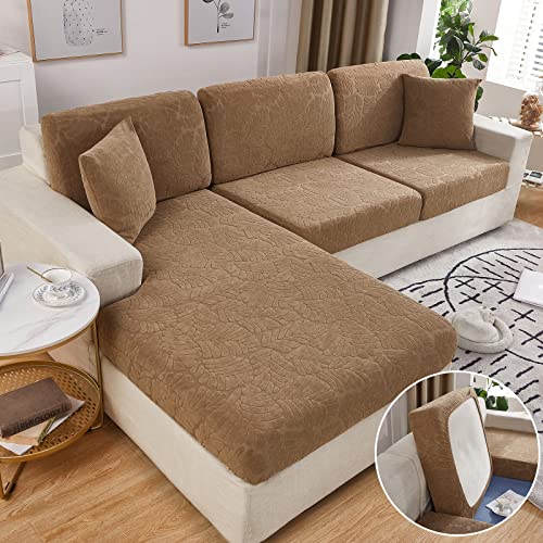Universal Sofa Cover Elastic Cover  Wear Resistant Sofa Seat Cover Minimalist Decoration Anti Slip Sofa Covers Furniture Protector  (Sofa seat Covers) BCoffee