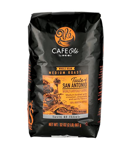 heb H‑E‑B Cafe Ole Whole Bean San antonio Medium Roast Coffee 2lb bag Black