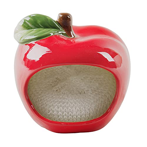 Dish Sponge Holder Red Apple Scrubby by Home Essentials  Beyond Kitchen Sponge Caddy Includes A Nylon NonScratch Dish Scrubber