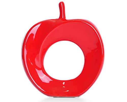 WHJY Creative Apple Modern Style Home Furnishings Ceramic Apple Statue Decorations for Living Room Bedroom Wine Cabinet  Red