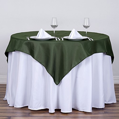 BalsaCircle 54x54Inch Willow Green Square Polyester Tablecloth Table Cover Linens for Wedding Party Catering Kitchen Dining Events