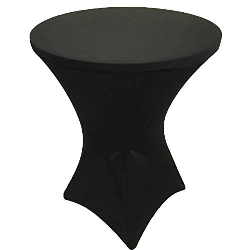 Gowinex Black 32x42 inches Cocktail Highboy Spandex Fitted Stretch Tablecloth Table Cover Wedding Event Party