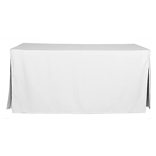 Tablevogue 1C22259 Machine Washable Microfiber Solid Fitted Rectangular 72inch x 30inch Tablecloth for Events 6feet White