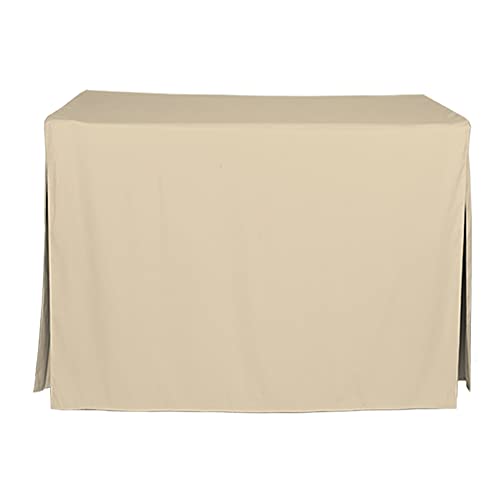 WestPoint Home Tablevogue Event Linens Washable Microfiber 4 Foot Fitted Tablecloth Cover for Rectangular Buffet Table Parties Holiday Dinner  More Beige
