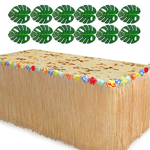 Grass Skirt Hawaiian Luau Party Decorations Luau Table Skirt Hawaiian Birthday Theme for Party Supplies