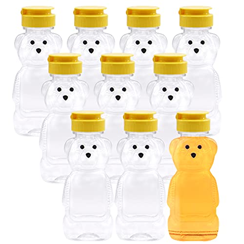 10 Pack 8 Oz Plastic Bear Honey BottleHoney Squeeze Jar with Fliptop LidBear Juice Bottle Drinking Cup