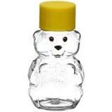 Luwior 2 OZ Empty PET Plastic Honey Bear Bottles  Pack of 24 Reusable Clear Disposable Beekeepers Bulk Containers with Yellow Pressure Seal Caps Lids (2 OZ)