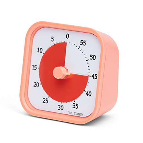 TIME TIMER Home MOD  60 Minute Kids Visual Timer Home Edition  For Homeschool Supplies Study Tool Timer for Kids Desk Office Desk and Meetings with Silent Operation (Dreamsicle Orange)