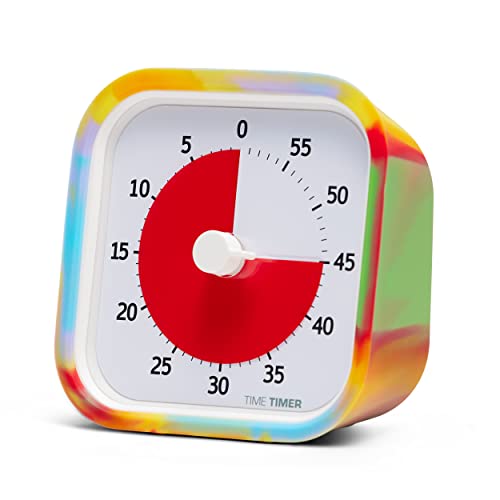 Time Timer MOD Tie Dye ⁠— Special Edition ⁠⁠— Visual Timer for Kids Classroom Learning Elementary Teachers Desk Clock Homeschool Study Tool and Office Meetings with Silent Operation (Tie Dye)