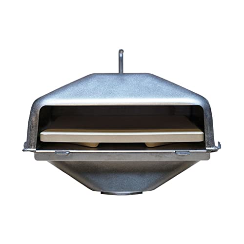 Green Mountain Grills WoodFired Steel Pizza Oven Attachment Accessory for Daniel BooneJim Bowie Model Grills with Square Pizza Stone Silver