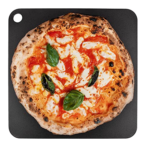 Steel Pizza Stone for Oven Professional Pizza Stone Made from Solid Steel 14x14 Unbreakable Thick Steel Baking Stone for Pizza and Bread Create a Pizzeria Style Crust at Home