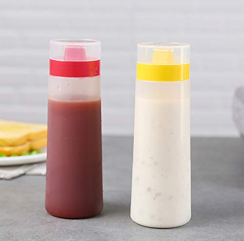 2pack Porous Squeeze BottlesLeak Proof Refillable Condiment Container for Kitchen UseSalad Dressingstop dispensers for ketchup mustard mayo hot sauces olive oil(10 oz)