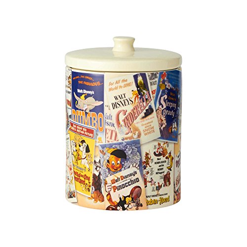 Enesco Ceramics Classic Disney Film Posters Cookie Jar Canister 925 Inch Multicolor