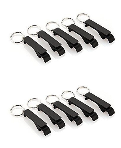 XICHEN Set of 10  Mini Key Chain Opener Beer Bottle Drink bottle Opener (Black)