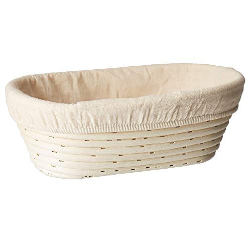 (10 x 6 x 35 inch) Oval Bread Banneton Proofing Basket  Liner SUGUS HOUSE Brotform Dough Rising Rattan Handmade rattan bowl  Perfect For Artisan
