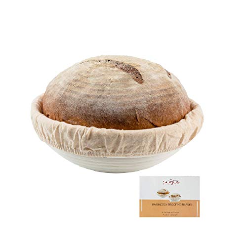 9 inch Round Bread Banneton Proofing Basket  Liner SUGUS HOUSE Brotform Dough Rising Rattan Handmade rattan bowl  Perfect For Artisan