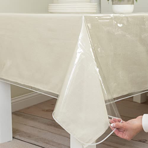 Benson Mills Heavy Duty Clear Plastic Tablecloth Protector (60 x 108 Rectangular)