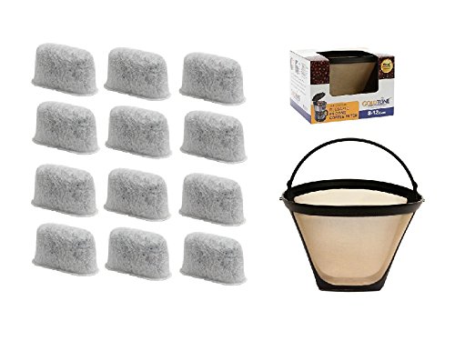 GoldTone Brand 812 Cup Coffee Filter  Set of 12 Charcoal Water Filters fits Cuisinart Coffee Maker and Brewers Replaces your Cuisinart No4 Cone Reusable Coffee Filter  Cuisinart Water Filter