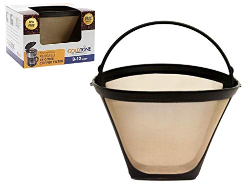 GoldTone Brand (Made in the USA) Reusable No4 Cone Style Replacement Coffee Filter replaces your Cuisinart Permanent Coffee Filter for Machines and Brewers (1 Pack)