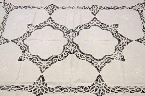1PCS  White Cotton Battenburg Lace Embroidered  Embroidery Tablecloth 72x144 ELGN9