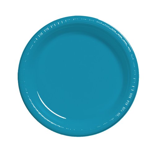 Creative Converting Touch of Color 20 Count Plastic Lunch Plates Turquoise
