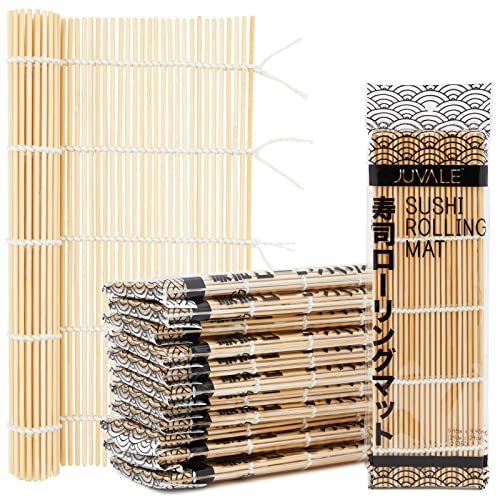 12 Pack Bamboo Sushi Rolling Mat Bulk for Making Sushi and Japanese Restaurants (95 x 95 in)